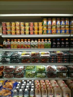 tropical juices, fruits, yogurts amd much more....great variety from the Tropics