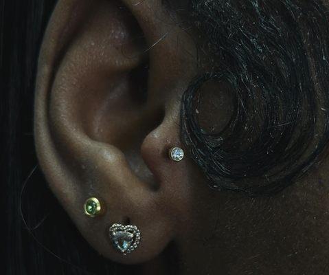 Tragus piercings