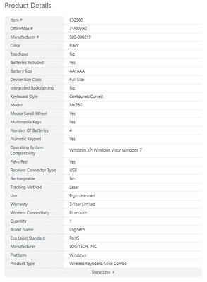 MK850 product details.