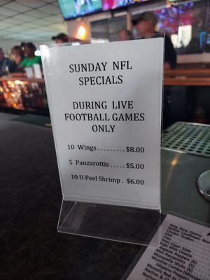 Sunday NFL Specials