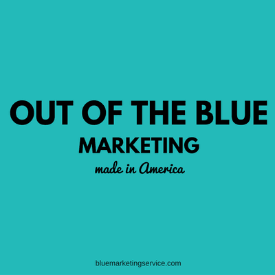 All Out of the Blue Marketing materials are proudly made in the U.S.A whether it is a website, a catalog, business cards etc.