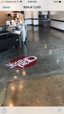 Clear epoxy finish with a custom logo