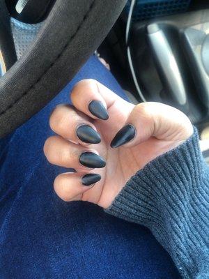 Full Set Acrylic Nails, Matte Black