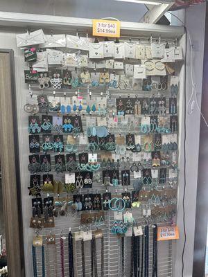 100s of turquoise earrings / necklaces.