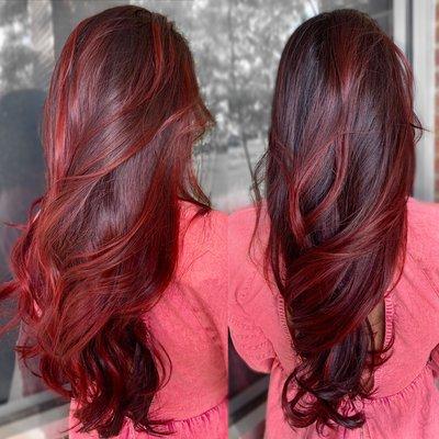 Vivid dark balayage.