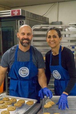 Steve and Deb in the kitchen making cookies