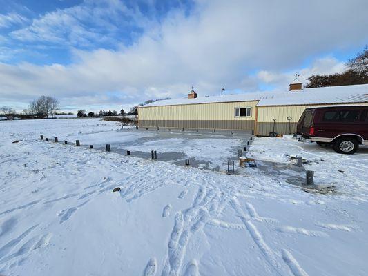 New epoxy covered slab for bird Aviary in Maple Park.