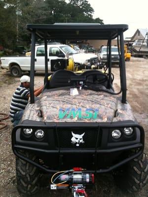 Bobcat Spray Rig with boomless nozzles and GPS controlled application for large Herbicide applications