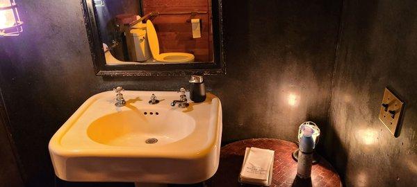 The outhouse sink