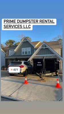 Residential dumpster trailer 16 yard, HOA approved and driveway safe!