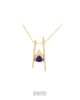 Custom Split Bar Amethyst Necklace.