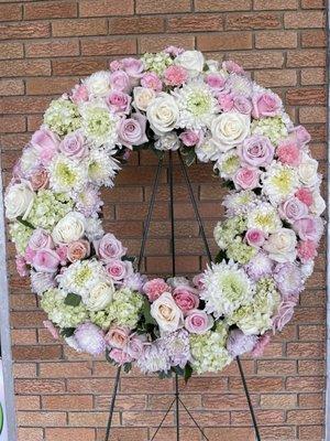 Sympathy wreath arrangement