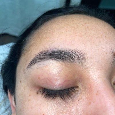 Before brow wax