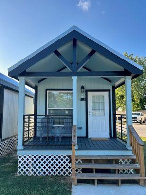 One of our 6 Themed Cabins w/kitchen, couch, shower and sleeps 2.