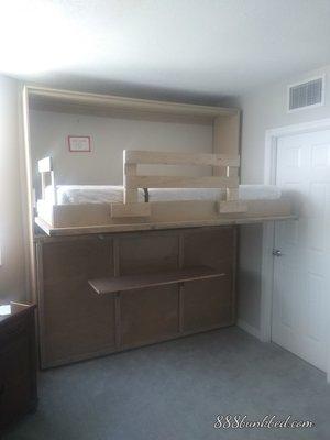 Our custom built murphy bunkbed