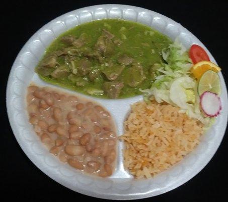 Chile verde dinner