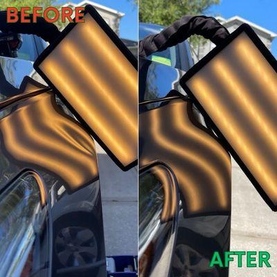 Dent before and after