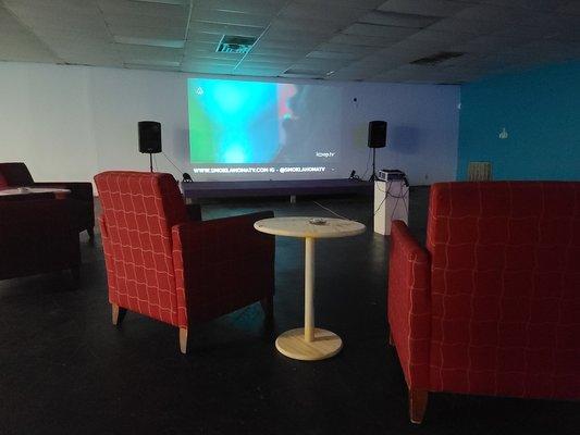 300 inch projector makes Movie nights at the lounge awesome!