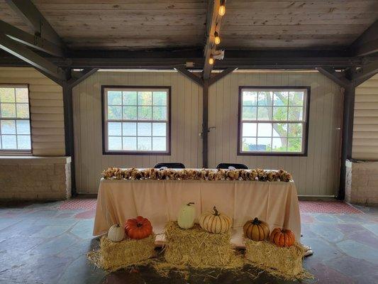 Wedding at the Twin Chimneys shelter.