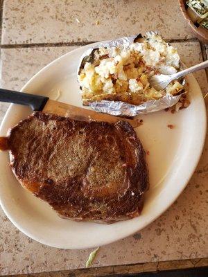 Ribeye and baked potato