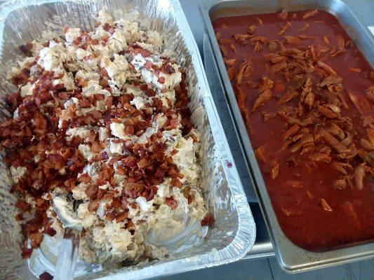 BBQ Beef and potatoes salad for a Cater. We can cater our casseroles or most kinds of food.