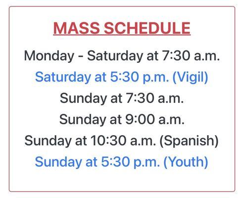 New Church Hours 2021