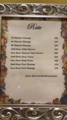 Price List