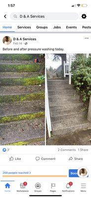 One of our pressure washing jobs