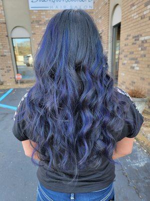 Blue and purple highlights