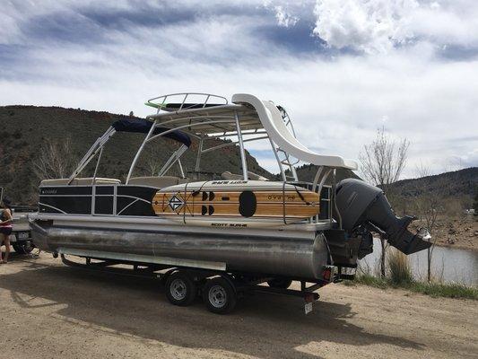 Rent this beauty for your next corporate or family outing on Horsetooth Reservoir, Boyd or Carter!