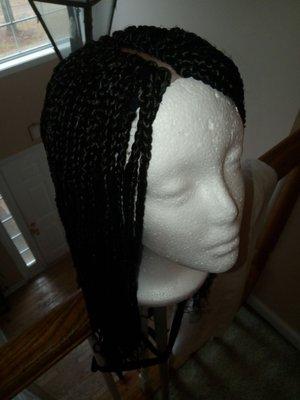 Amazing and density braided wig for our client.