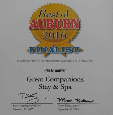 2016 Best of Auburn Finalist.