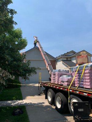 Delivering our Owens Corning Shingles!