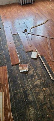 Removing old floor