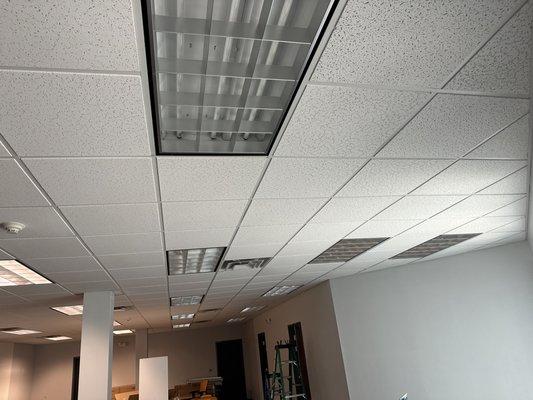 Say goodbye to the old Fluorescent light fixtures in with the new LED panels!