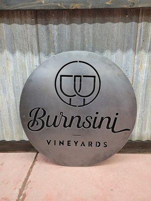 New signage for over the tasting bar of Burnsini Vineyards in Downtown Redding!