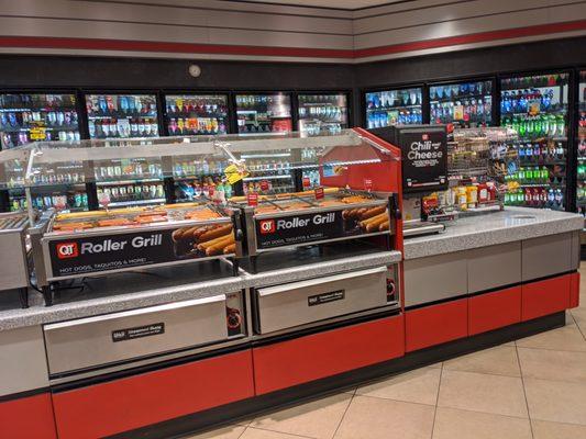 Snacks and roller meats at QuikTrip