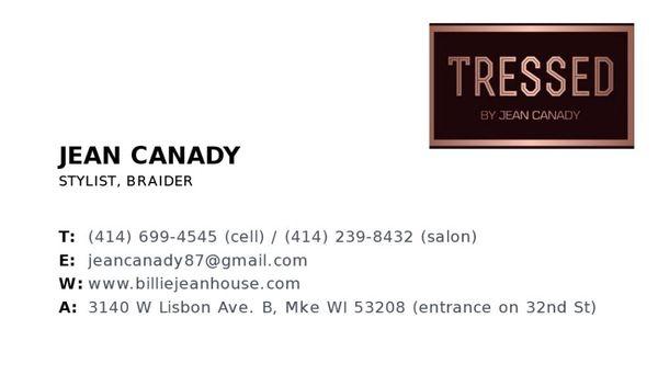 Tressed by Jean 
(414) 239-8432