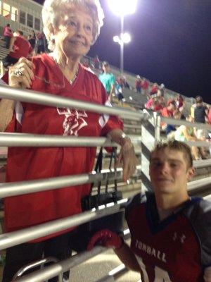 Meet my Mom and youngest son, Trent after a Tomball Cougar football conquest.