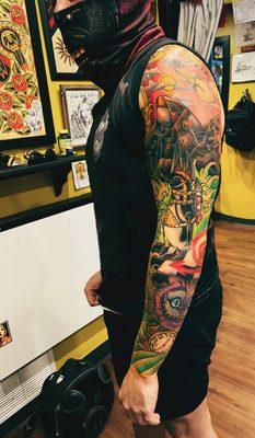 Second sleeve completed with AJ at Black Dagger. Two sleeves in two months!