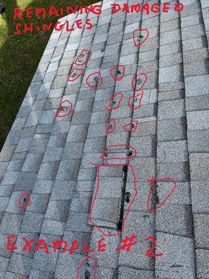 These are damage shingles he was hired to replace but didn't