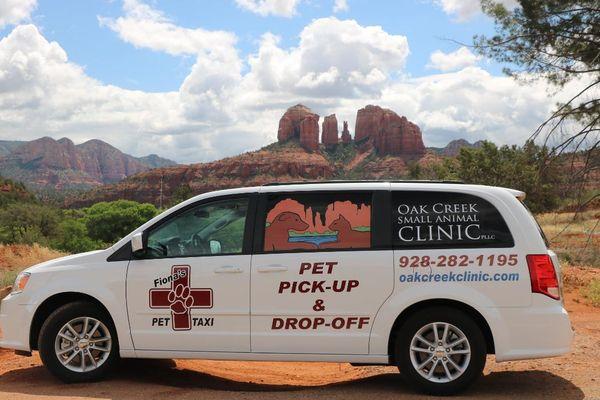 Fiona's Pet Taxi offering pick-up and drop-off services to all pets of the Verde Valley.