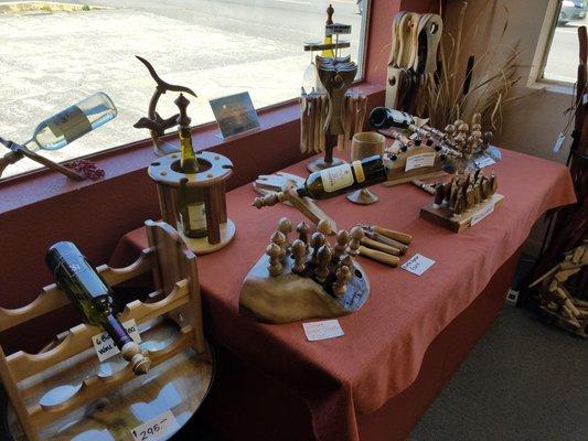 Like wine?! We have bottle stoppers, balancers, wine racks. You name it!