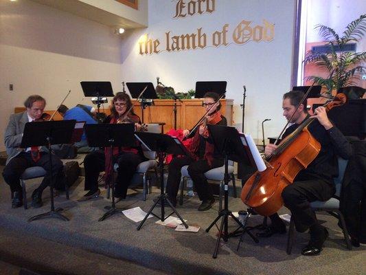 String quartet that joined us for Christmas Day service