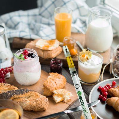 My kind of breakfast, full glass cart for the purest taste