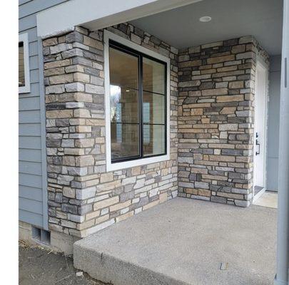 Grouted stone entry way