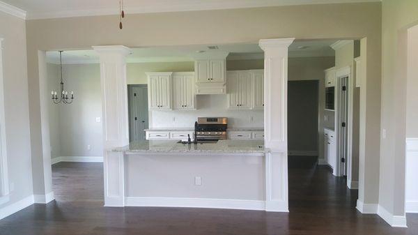 Kitchen with columns