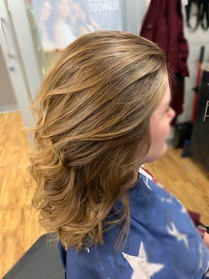 Blended balayage to brighten for the summer