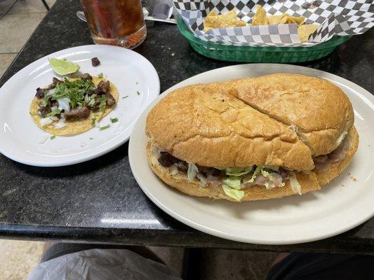 Torte and a street taco