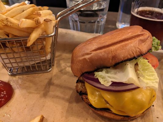 Burger and fries